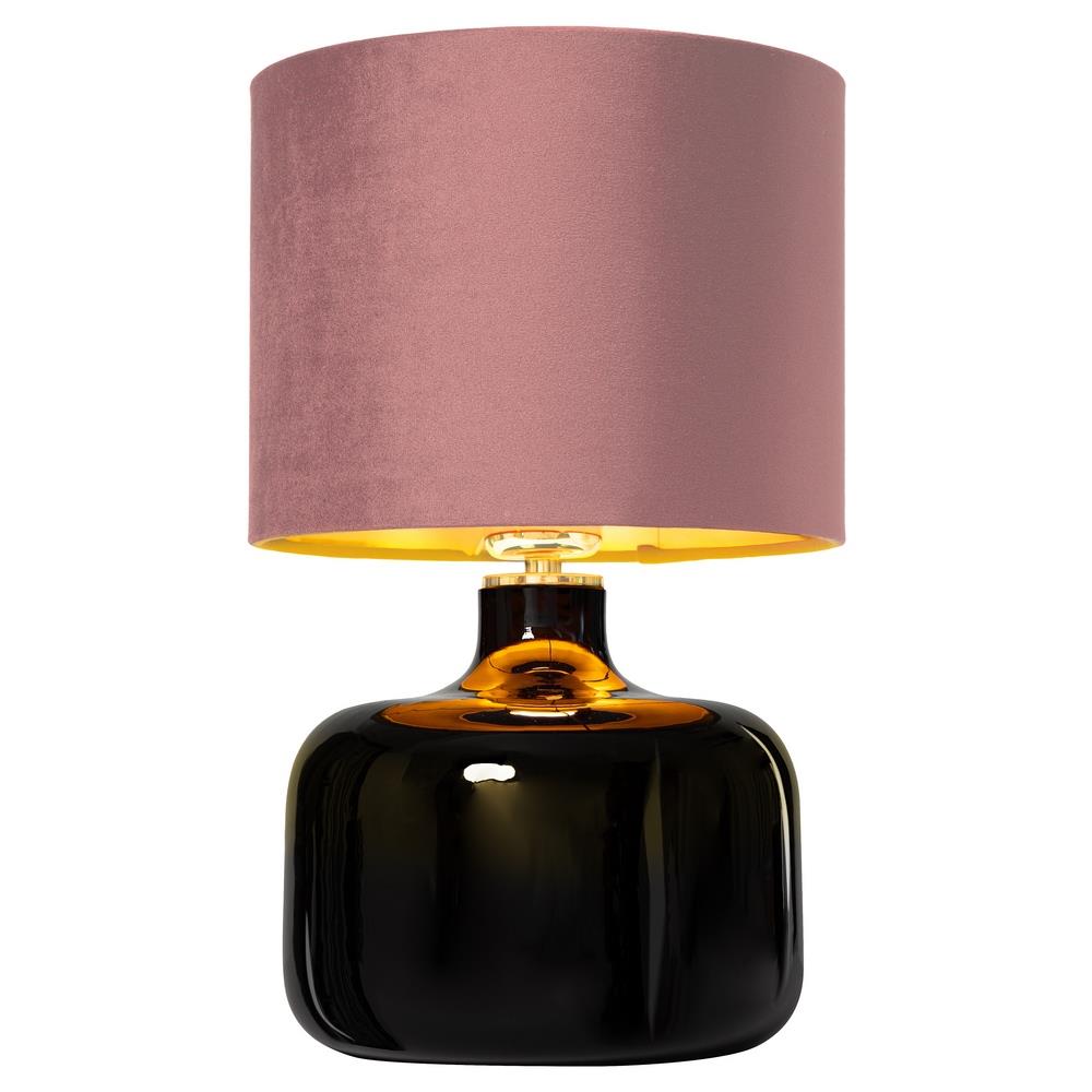 Lampa stołowa LORA różowa, czarna podstawa