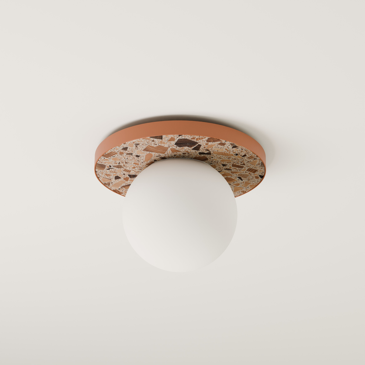 Round wall lamp LEGRA IP44, terracotta