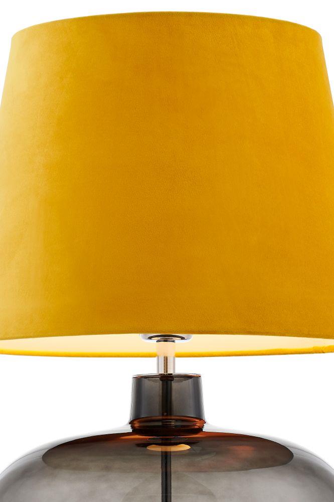 Lampa stołowa SAWA VELVET żółta, przydymiona podstawa