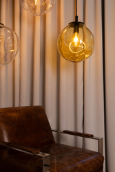 AVIA BLACK M amber pendant lamp, 30 cm