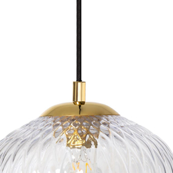 Three-point pendant lamp VENUS 3 transparent, on a strip