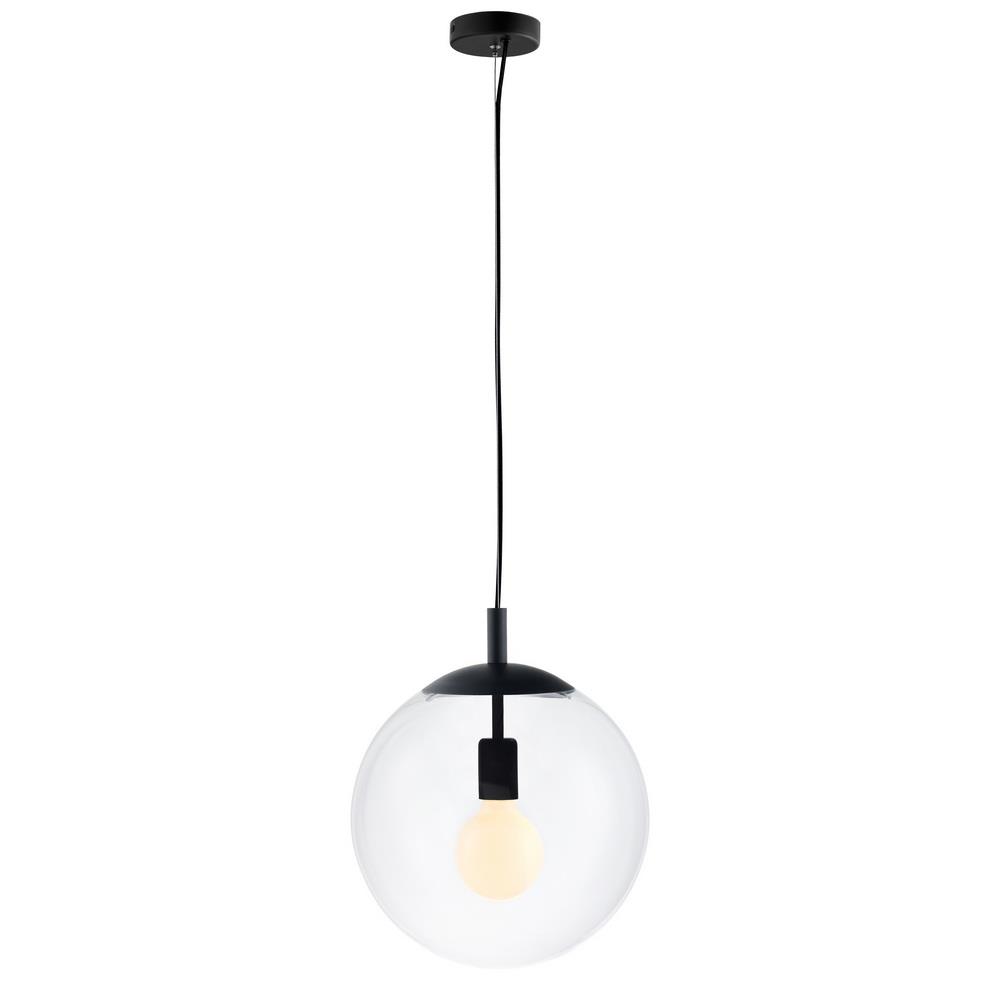 Pendant lamp ALUR L black, transparent shade, 40 cm