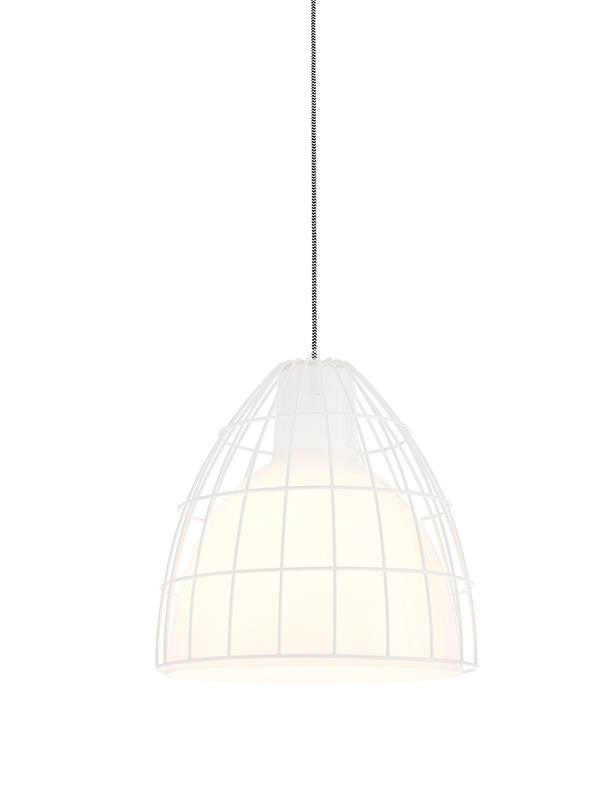 FRAME L pendant lamp white, black and white wire