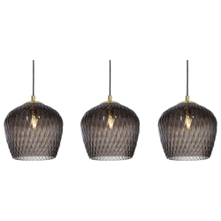 VENUS 3 three-point pendant lamp in graphite, on a strip