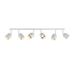 SPARK 6 six-point ceiling spotlight white, on strip
