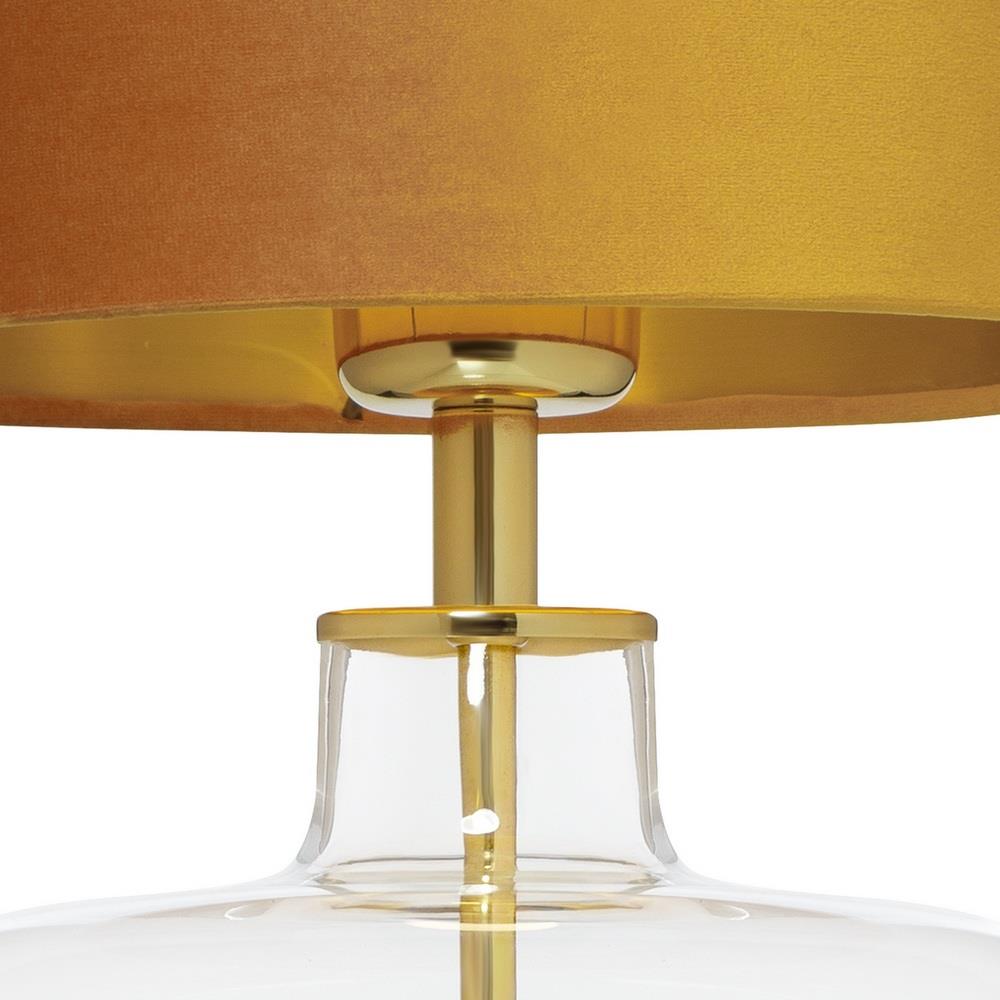 Lampa stołowa LORA złota, transparentna podstawa