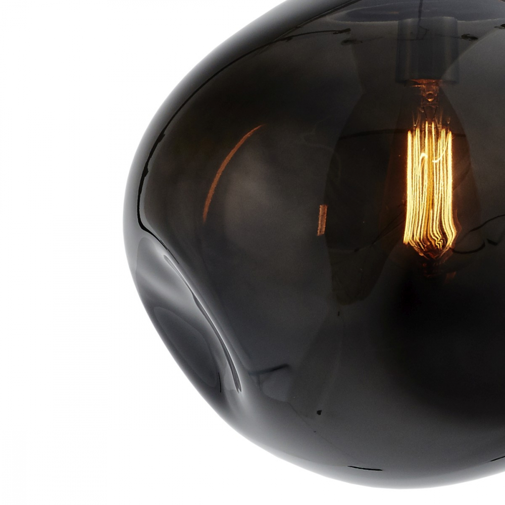 AVIA BLACK L pendant lamp smoky, 40 cm