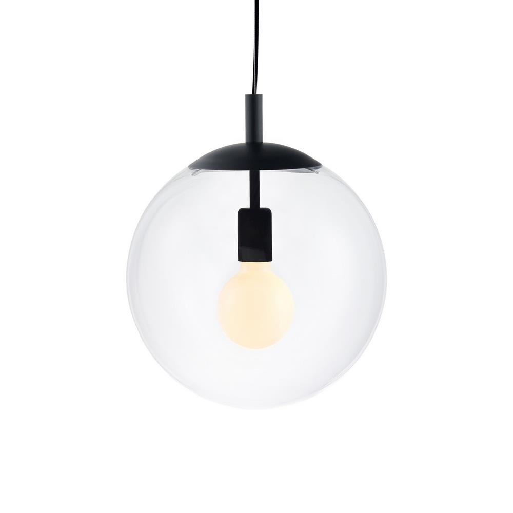 Pendant lamp ALUR L black, transparent shade, 40 cm