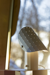 APOLIN table lamp with perforated canopy, 30 cm, white