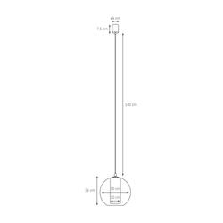 Lampa wisząca MERIDA BLACK M czarna, 30 cm