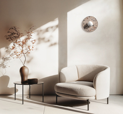 Round wall lamp LEGRA IP44, cream