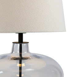 Lampa stołowa SAWA NEW kremowa, transparentna podstawa