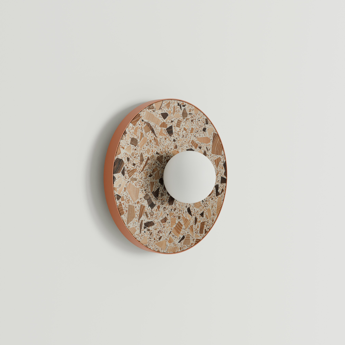 Round wall lamp LEGRA IP44, terracotta