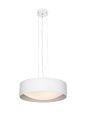 Lampa wisząca VERO biała, 45 cm, srebrne wnętrze