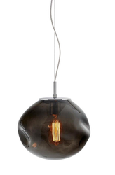 AVIA M pendant lamp smoky, 30 cm, chrome