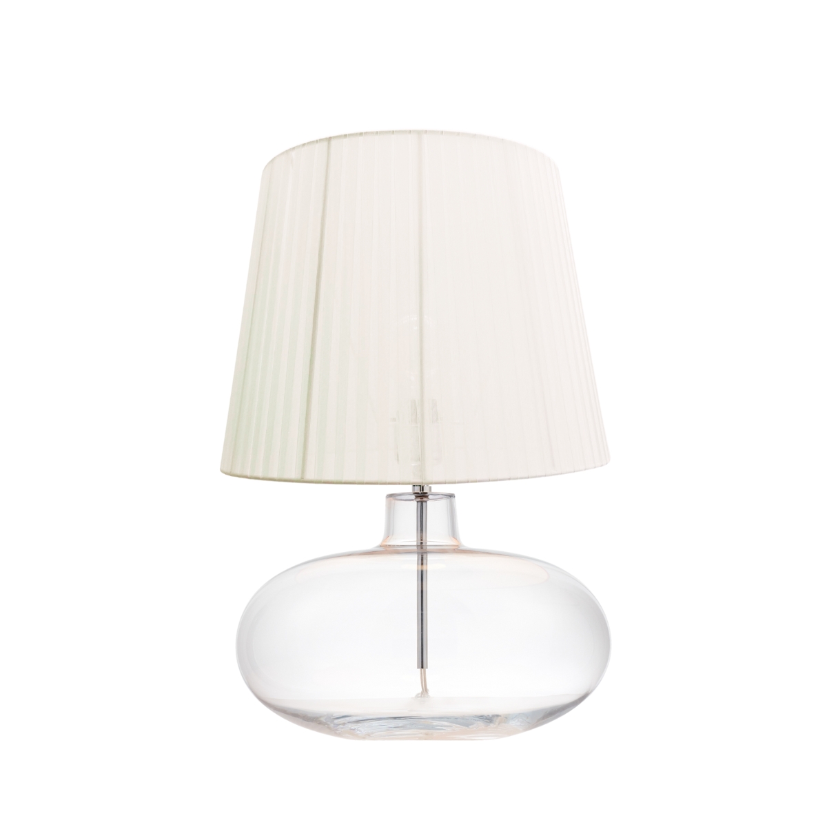 Lampa stołowa SAWA kremowa, transparentna podstawa