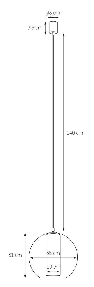 Lampa wisząca FERIA L różowa, 35 cm