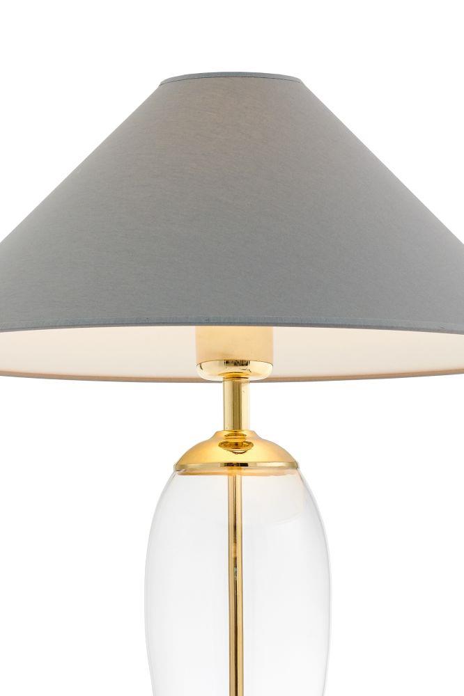 REA GOLD KASPA grey lampshade table lamp, Kaspa