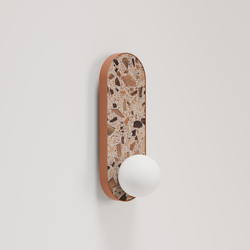 Oval wall lamp LEGRA IP44, terracotta