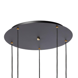 Lampa wisząca złota LAMIA 5 KASPA czarny przewód, Kaspa