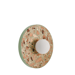 Round wall lamp LEGRA IP44, sage