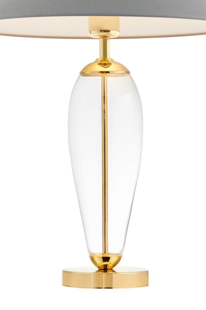 REA GOLD KASPA grey lampshade table lamp, Kaspa