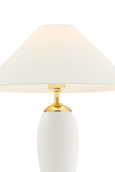 REA GOLD white table lamp with white base