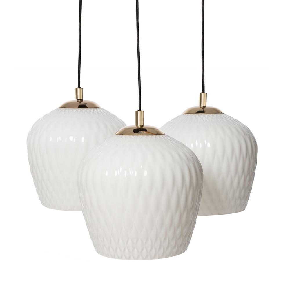 Three-point pendant lamp VENUS 3 white, on a plafond