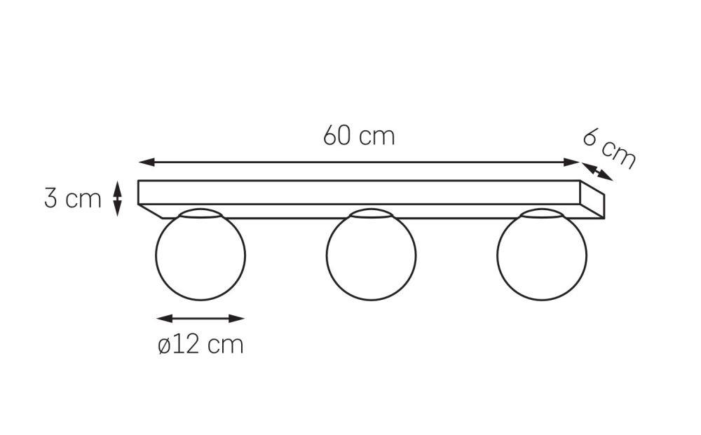 MIJA three-point wall lamp IP44, chrome, 60 cm 