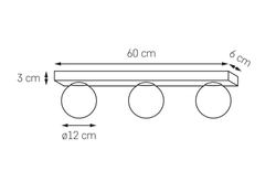 MIJA three-point wall lamp IP44, chrome, 60 cm 