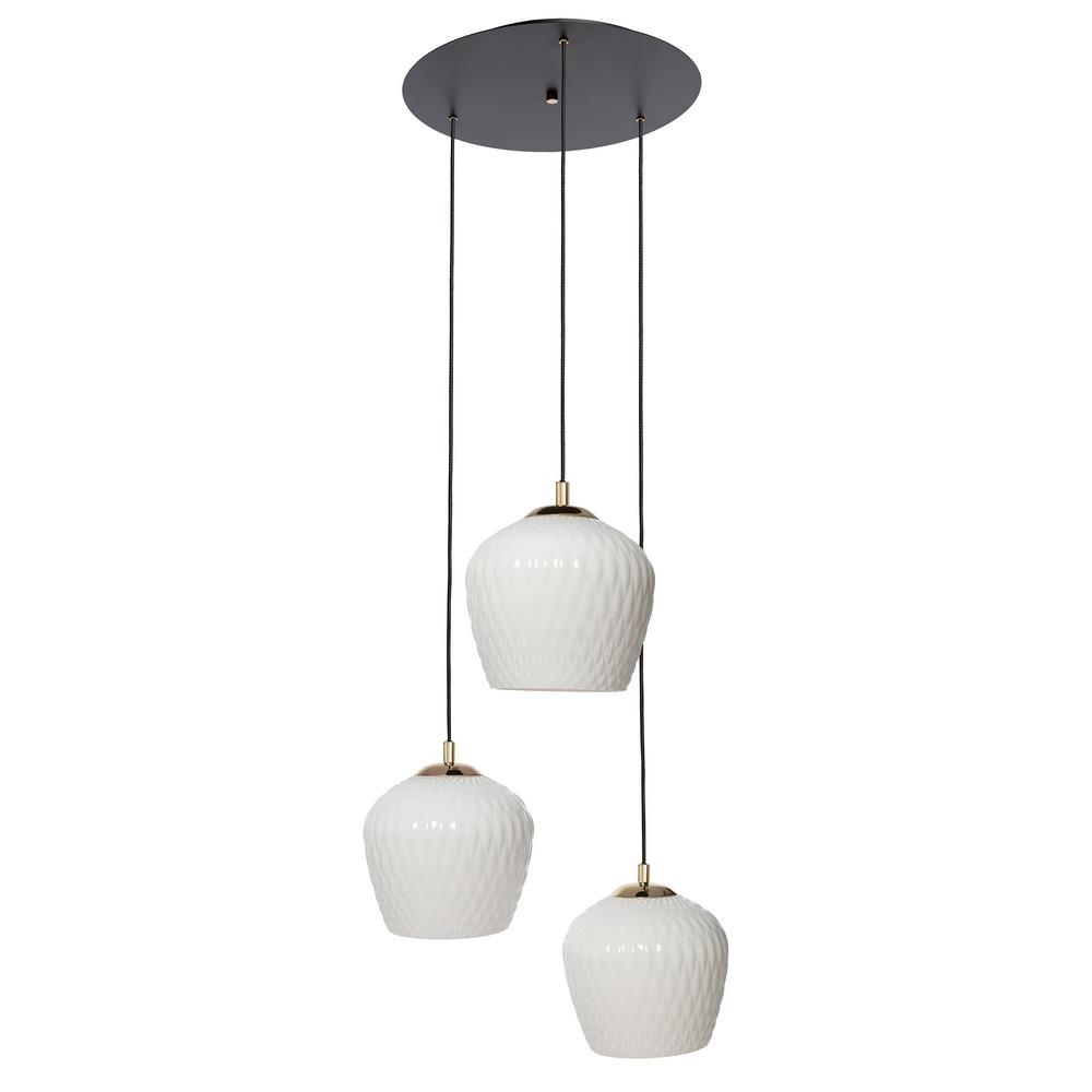 Three-point pendant lamp VENUS 3 white, on a plafond