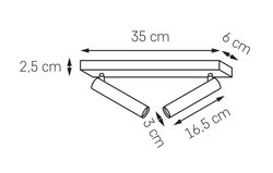 Lampa ścienna LED ROLL 2 czarna, Kaspa