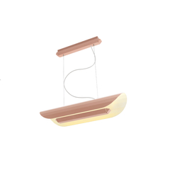 APOLIN 65 cm linear pendant lamp, dusty pink-white