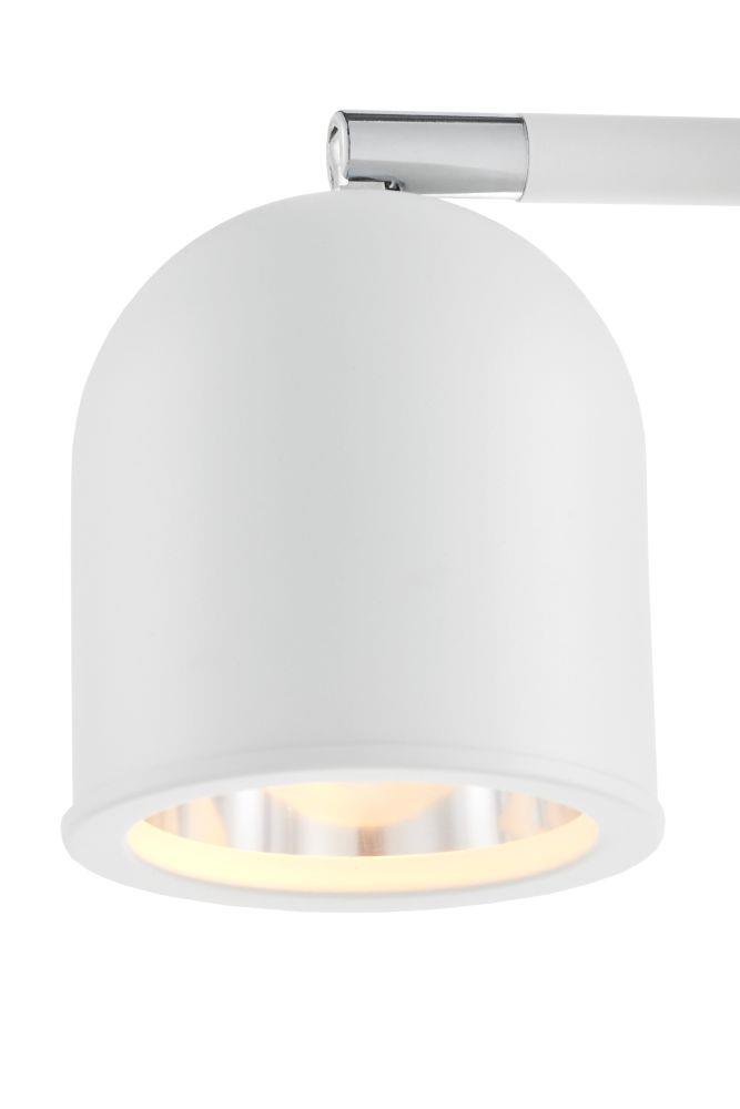 SPARK 4 four-point ceiling spotlight white with chrome finish, on a bar