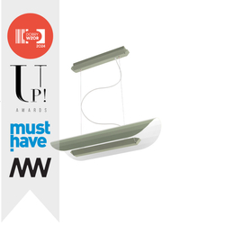 APOLIN 65 cm linear pendant lamp, sage and white