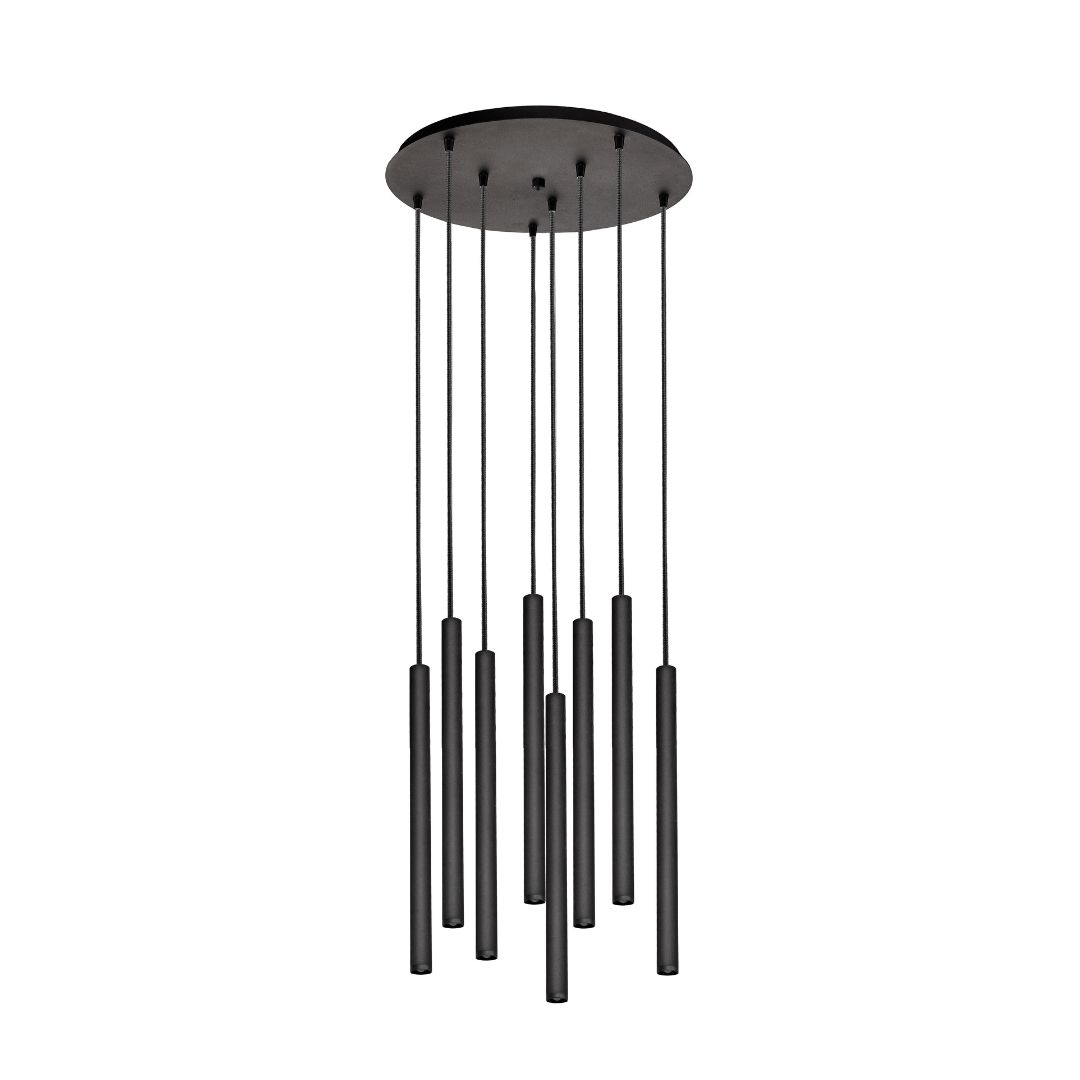 ROLL 8 eight-point pendant lamp black