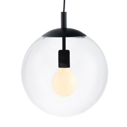 Pendant lamp ALUR L black, transparent shade, 40 cm