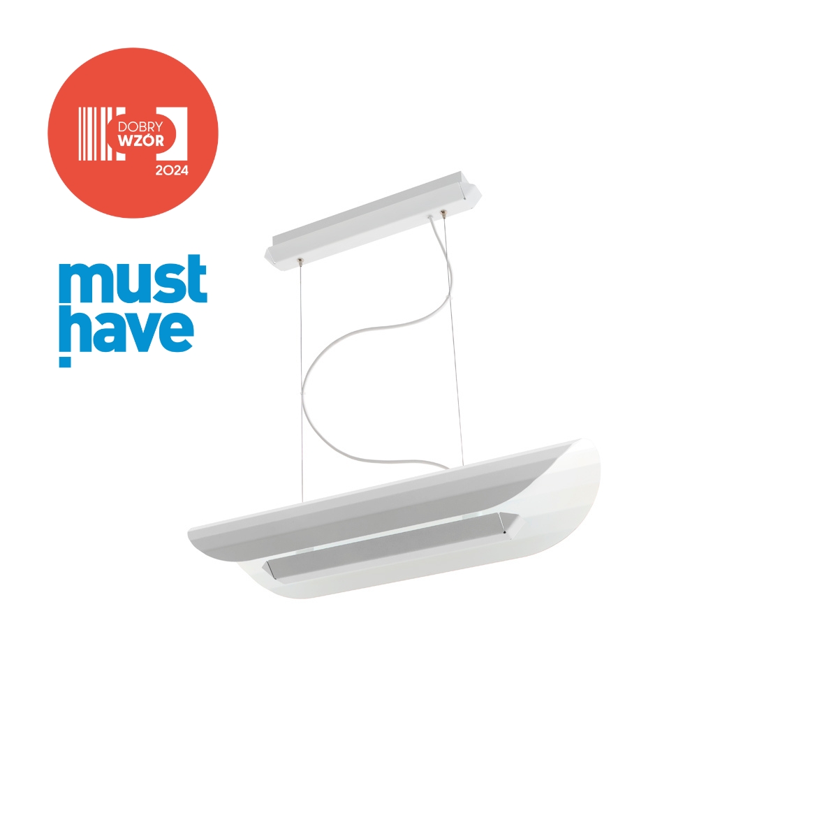 APOLIN 65 cm linear pendant lamp, white