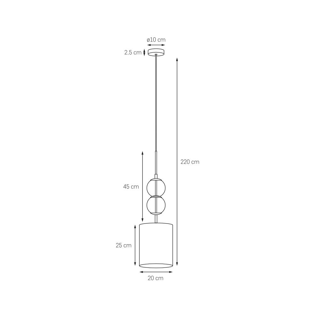 Lampa wisząca ZOE S brązowa, 20 cm