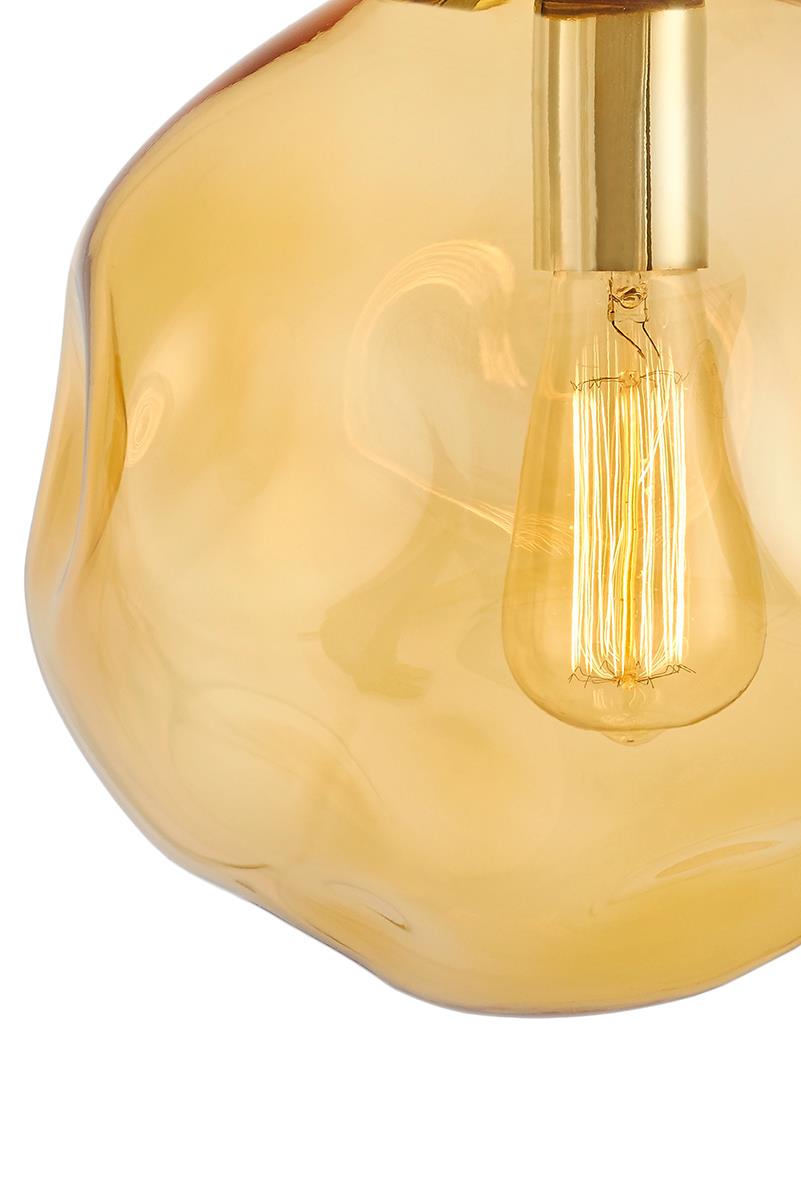 AVIA M amber pendant lamp, 30 cm, chrome