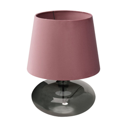 Lampa stołowa SAWA VELVET pudrowy róż, przydymiona podstawa