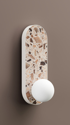 Oval wall lamp LEGRA IP44, cream