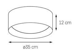 Plafon VERO S czarny, 35 cm, srebrne wnętrze
