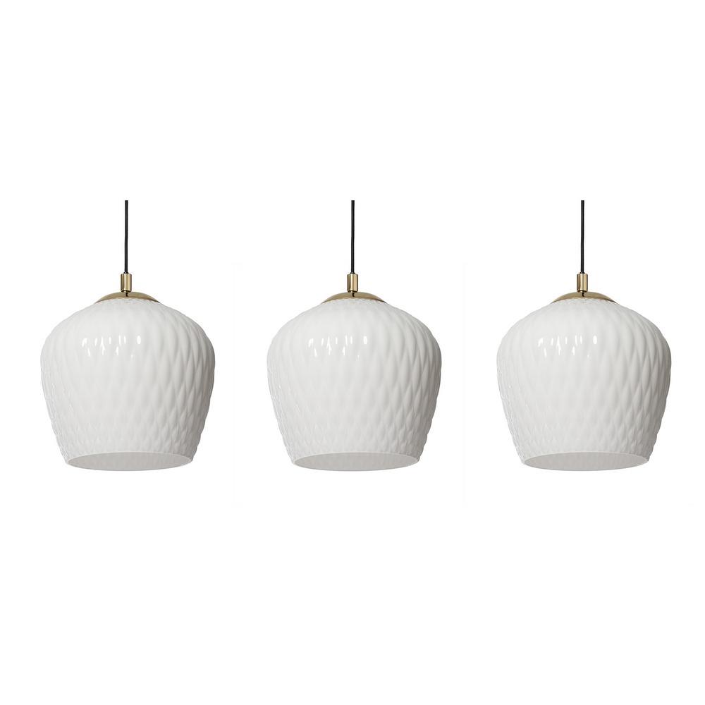 Three-point pendant lamp VENUS 3 white, on a strip