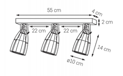 Настінний світильник FRAME 3 чорний