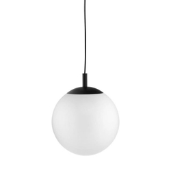Lampa wisząca ALUR M czarna, biały klosz, 30 cm