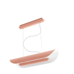 APOLIN 65 cm linear pendant lamp, dusty pink-white