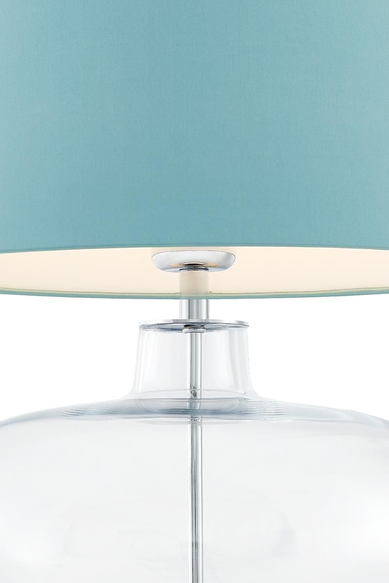 Lampa stołowa SAWA jasnoniebieska, transparentna podstawa
