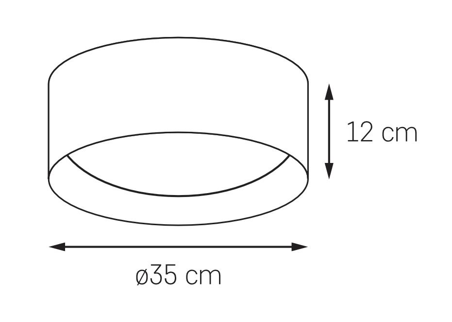 Plafon VERO S czarny, 35 cm, srebrne wnętrze