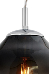 Lampa wisząca AVIA S przydymiona, 25 cm, chrom